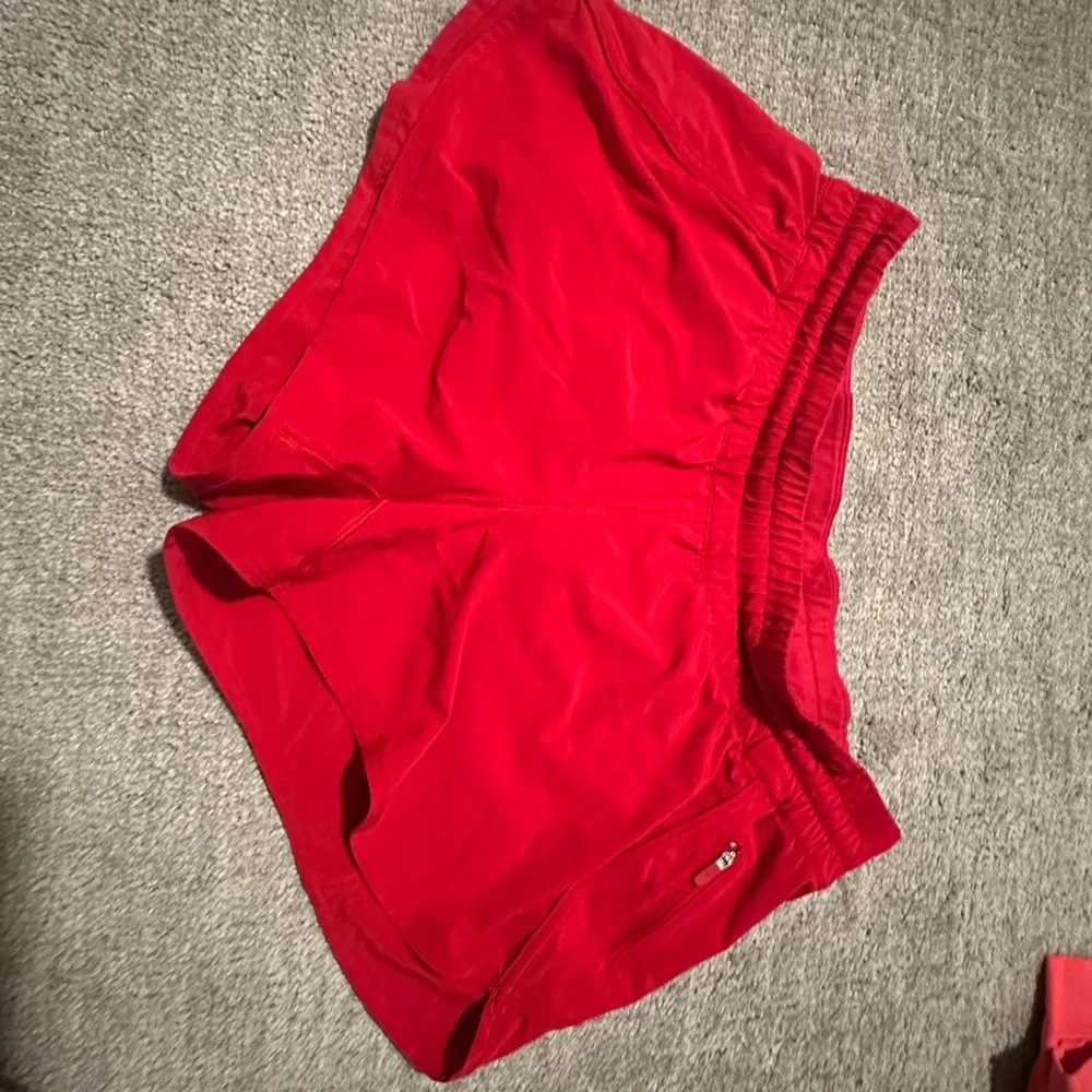 lululemon athletica Vibrant Red Athletic Shorts - Picture 1 of 2